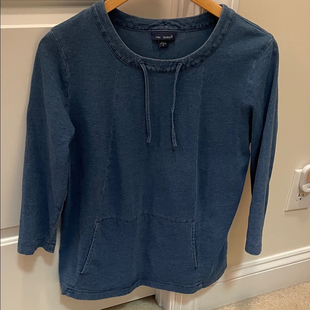 Denim Blue Long Sleeve Top
